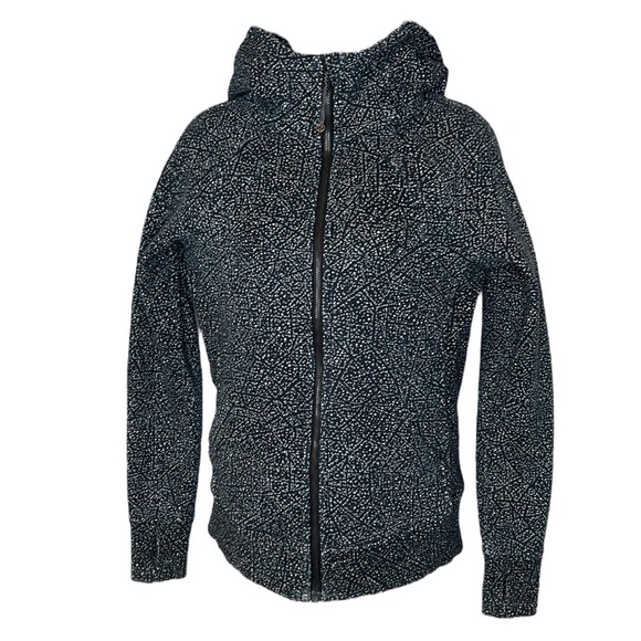 lululemon athletica Tops - Lululemon Night View Black White Polka Dot Athletic Workout Scuba Hoodie Size 6